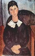 Amedeo Modigliani Elvira mit weissem Kragen oil painting on canvas